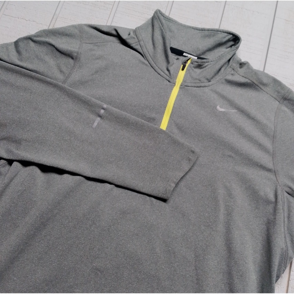 Nike Pullover Jacket Men's Size Medium Gray 1/4 Zip Running Lightweight Outdoor